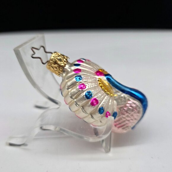 Inge Glas Peacock Glass Christmas Ornament Germany 2.5" - Picture 2 of 6